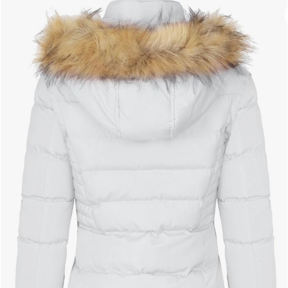 Women's Fur Hooded Utility Jacket With Zipper and Fannel Lining